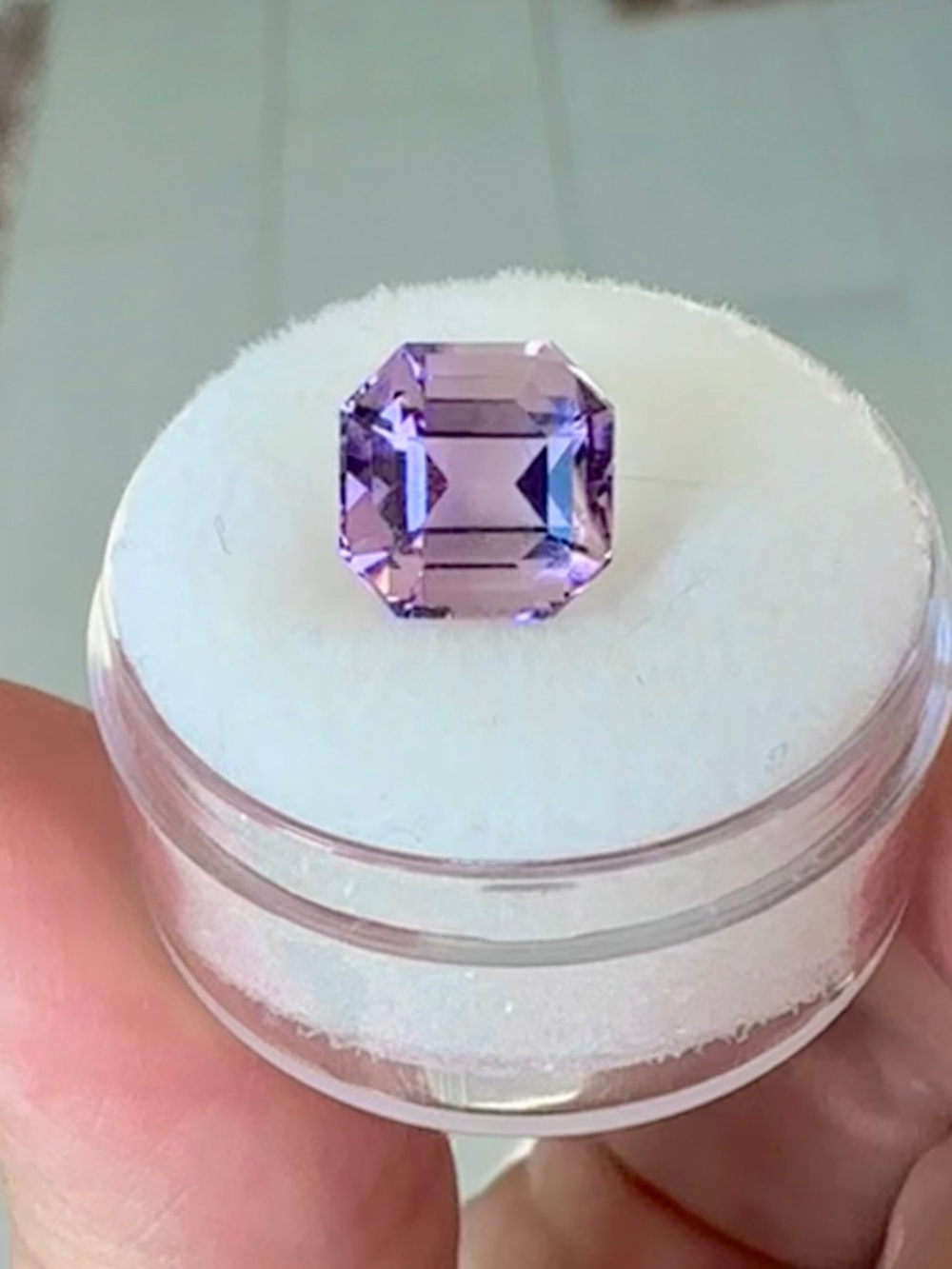 💎 3.45ct Natural Rose de France Amethyst Gemstone Square Emerald Cut 💎